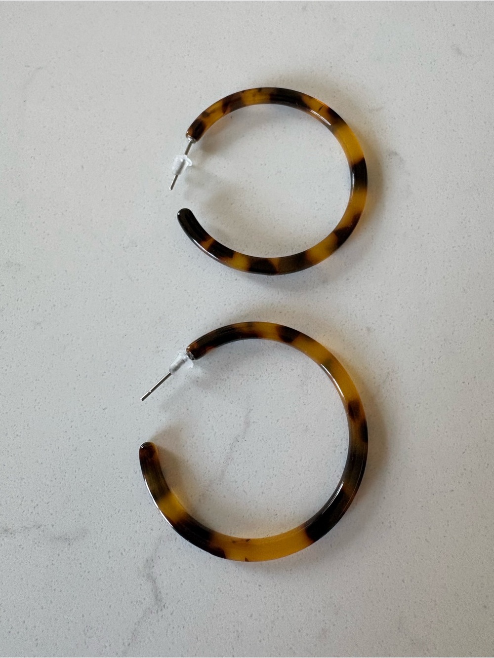 Tortoiseshell Hoop Earrings - Brown & Black